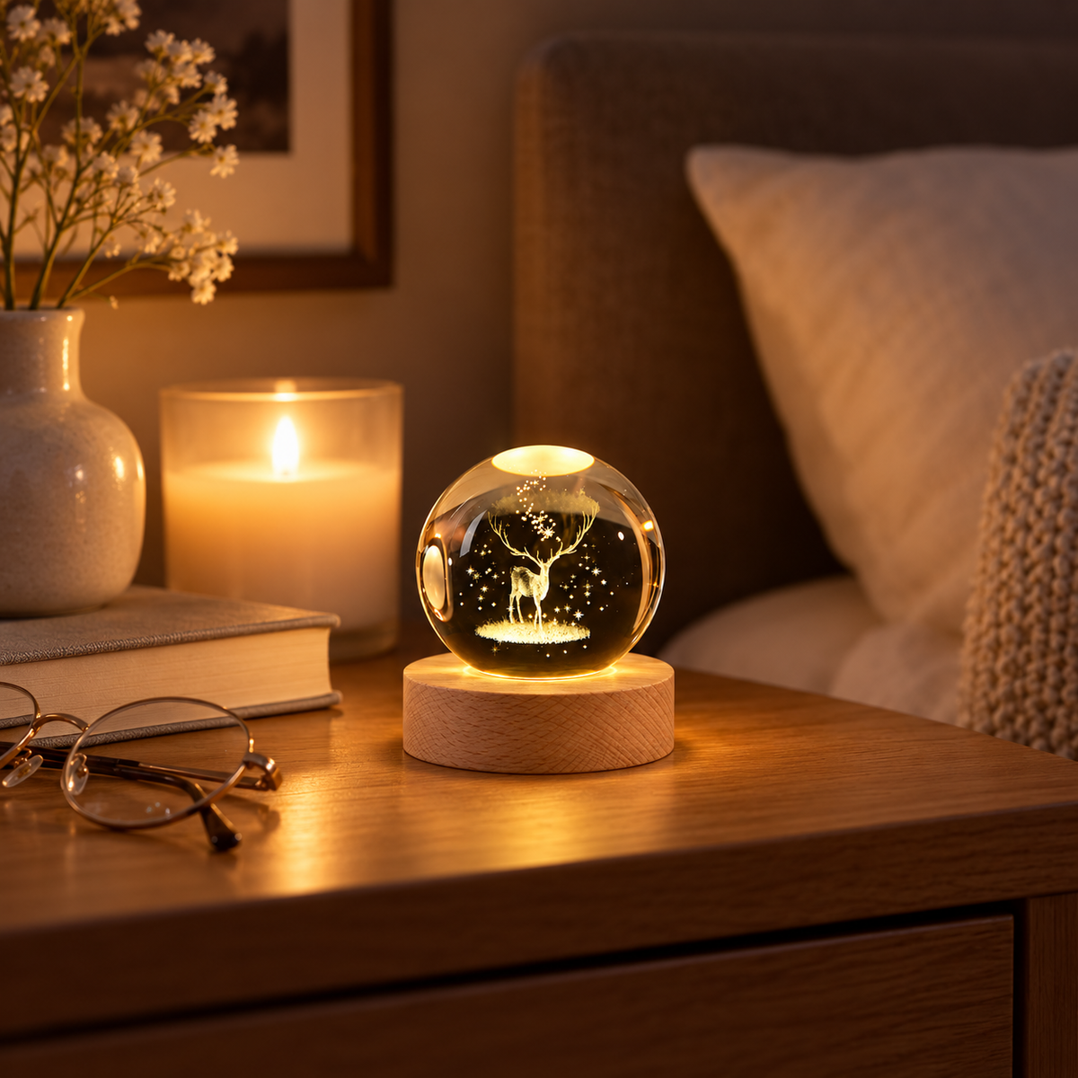 Boules de cristal 3D lumineuses