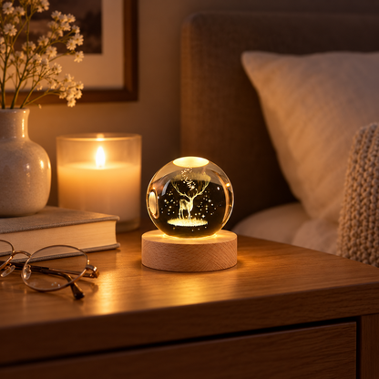 Boules de cristal 3D lumineuses
