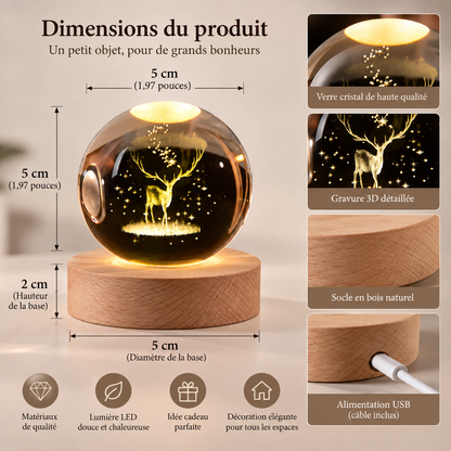 Boules de cristal 3D lumineuses